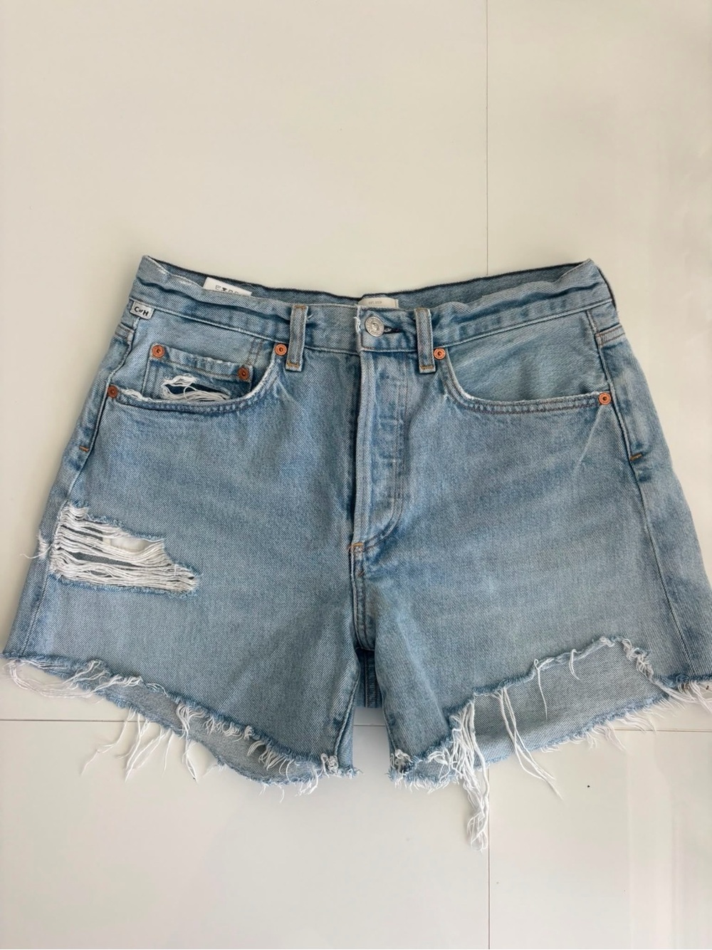 Citizens of Humanity Light Wash Denim Cutoff Shorts